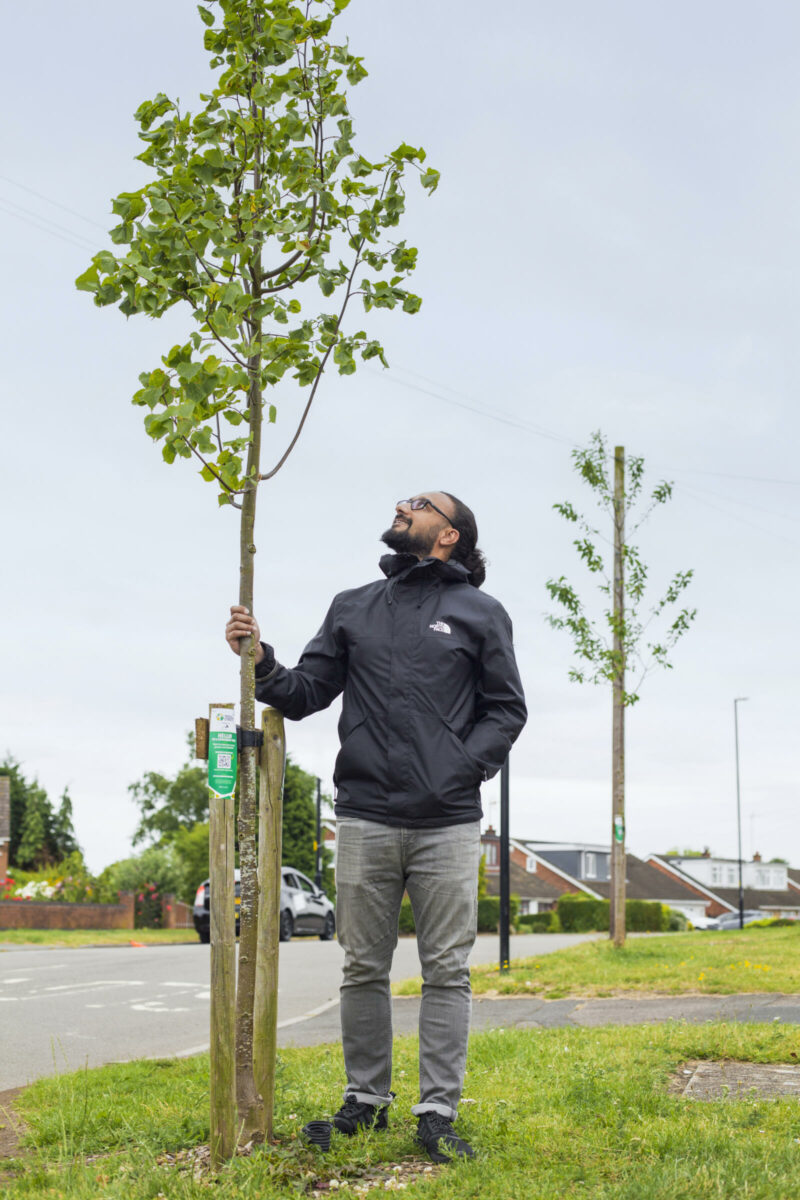 Satty with his two sponsored trees